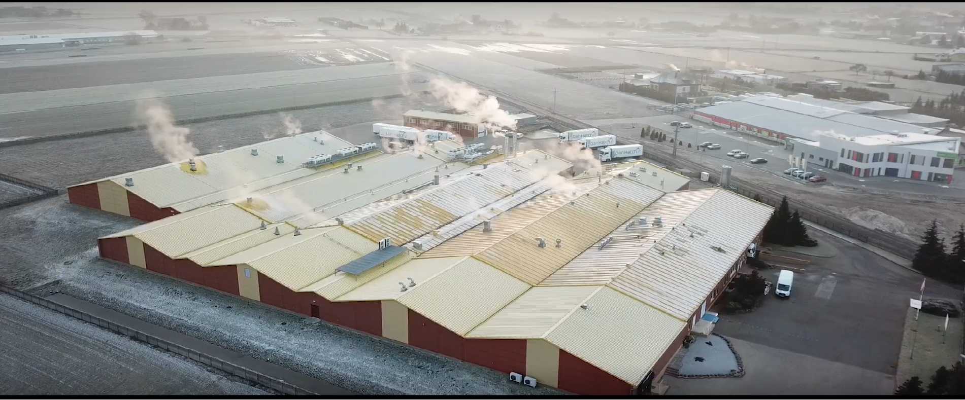 Hatchery buildings view above
